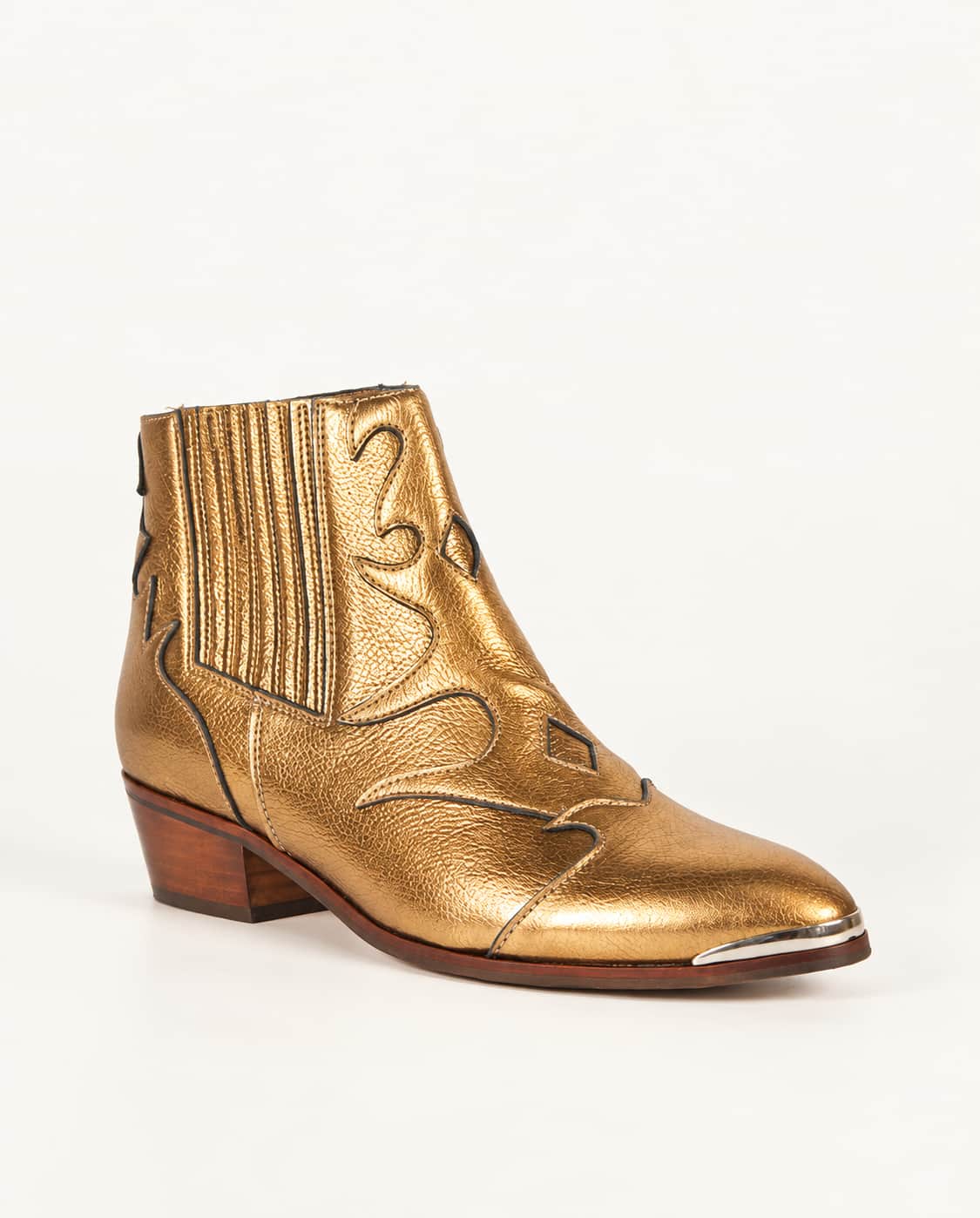 Botins Silvia Metal Gold