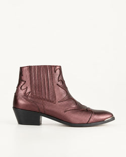 Silvia Burgundy Ankle Boots