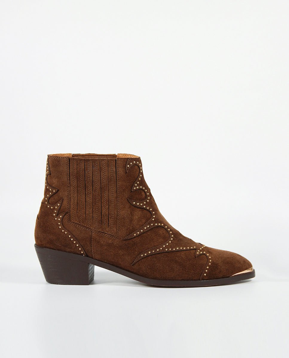 Botines Silvia Punk Coñac - cuchy.es
