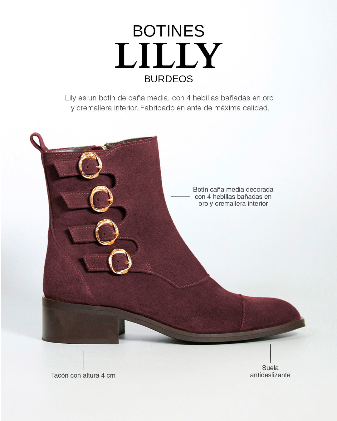 Botines Lilly Burdeos