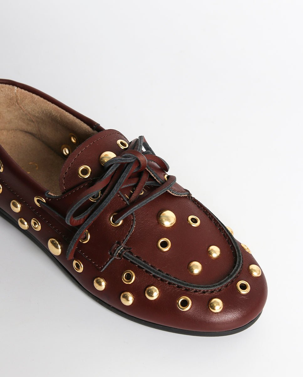 Mocasines Adele Burdeos oro 24k - cuchy.es