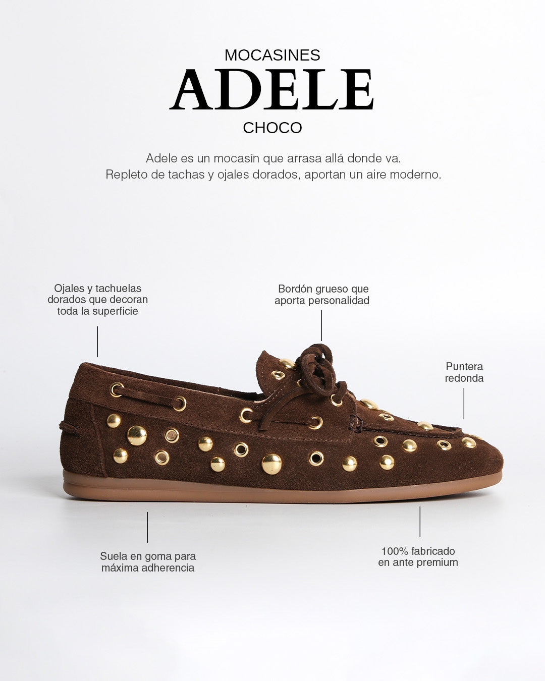 Mocasines Adele Choco oro 24k