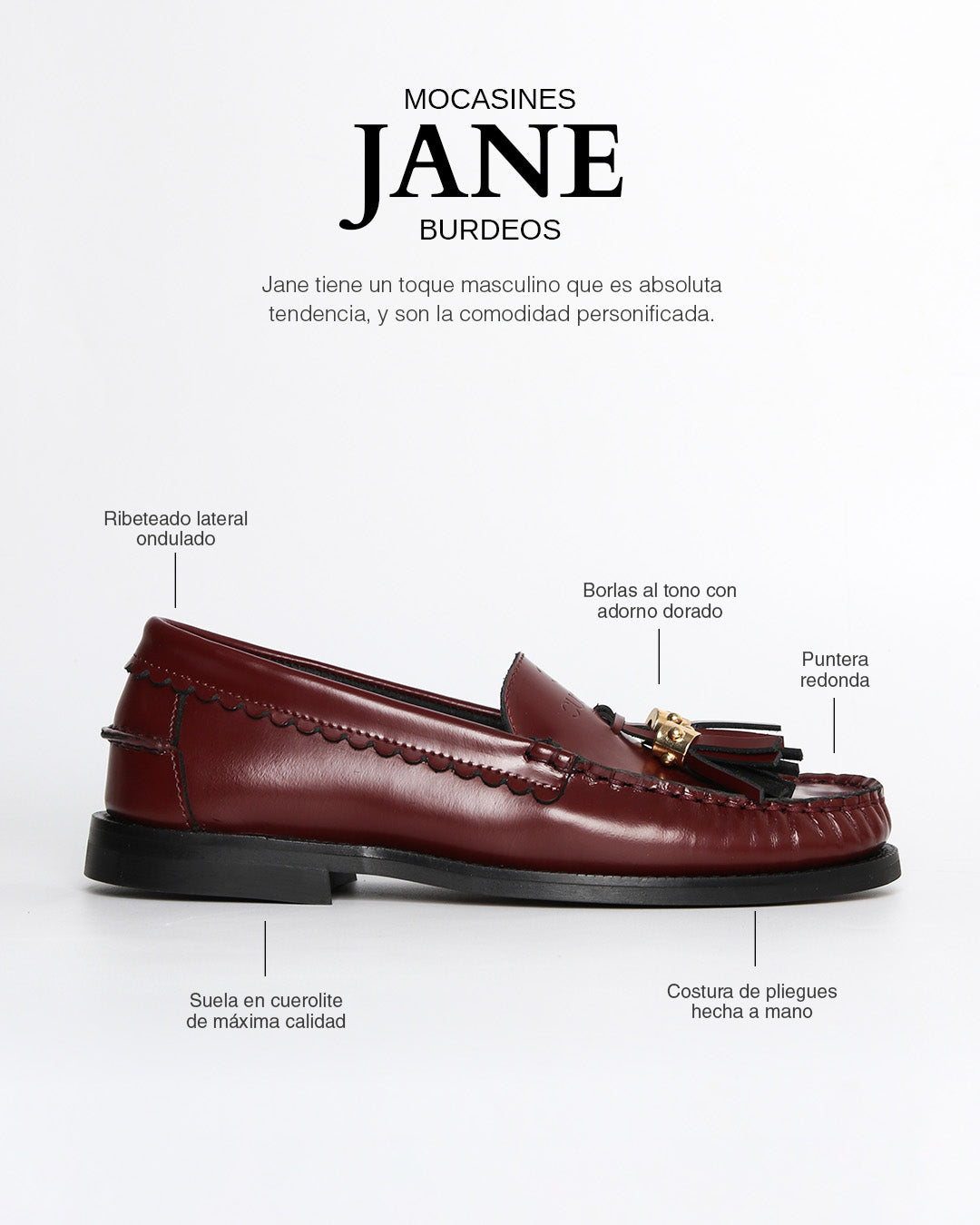 Mocasines Jane Burdeos