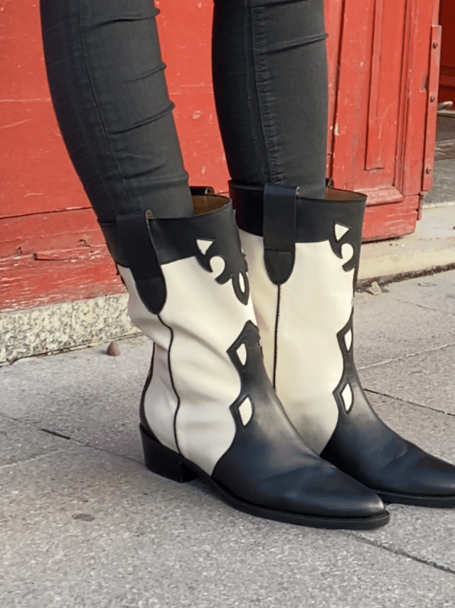 Molly Black and White Boots