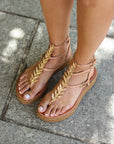 Greek leather sandals | Agape Natural Platform