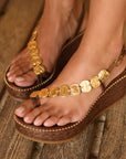 Greek leather sandals | Paros Choco Wedge