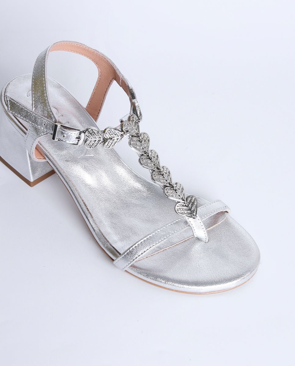 Sandalia de tacón Aura Silver - cuchy.es