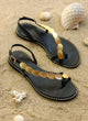 Greek leather sandals | Apollonia Black