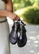 Greek leather sandals | Plaka Silver Platform Black