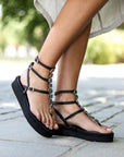 Sandalias Plaka Silver Plataforma Black