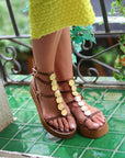 Greek leather sandals | Plaka Choco Comfort Platform