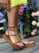 Greek leather sandals | Plaka Choco Comfort Platform