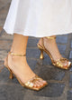 Heeled sandals and metallic leather | Gisele Mirror Gold