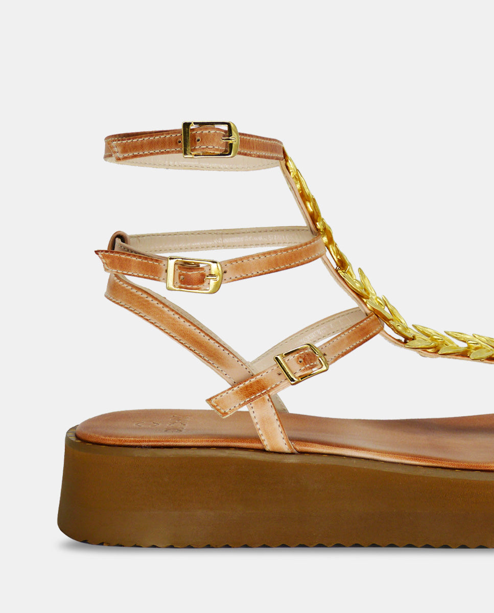 Greek leather sandals | Agape Natural Comfort Platform