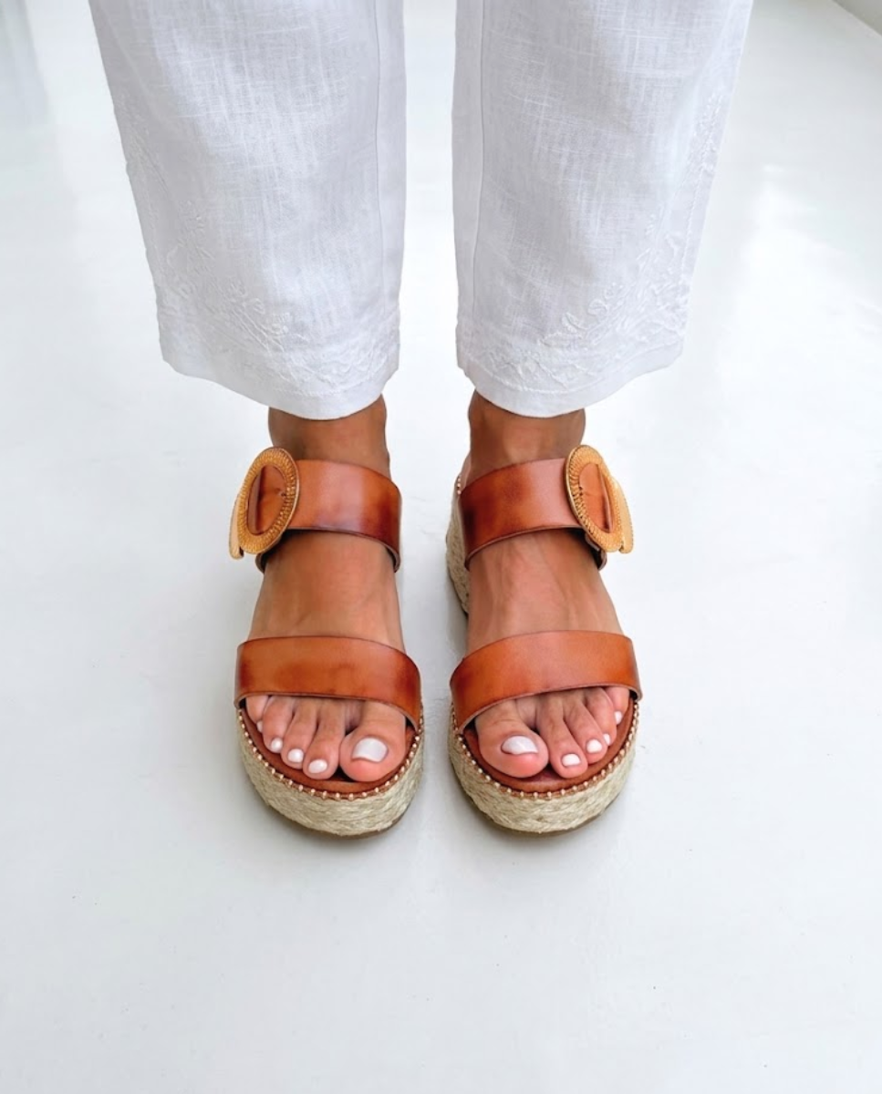 Sandalias Electra Cuña 5 Caramel