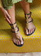 Greek leather sandal | Agape Black