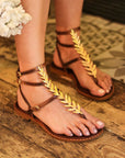 Greek leather sandals | Agape Choco