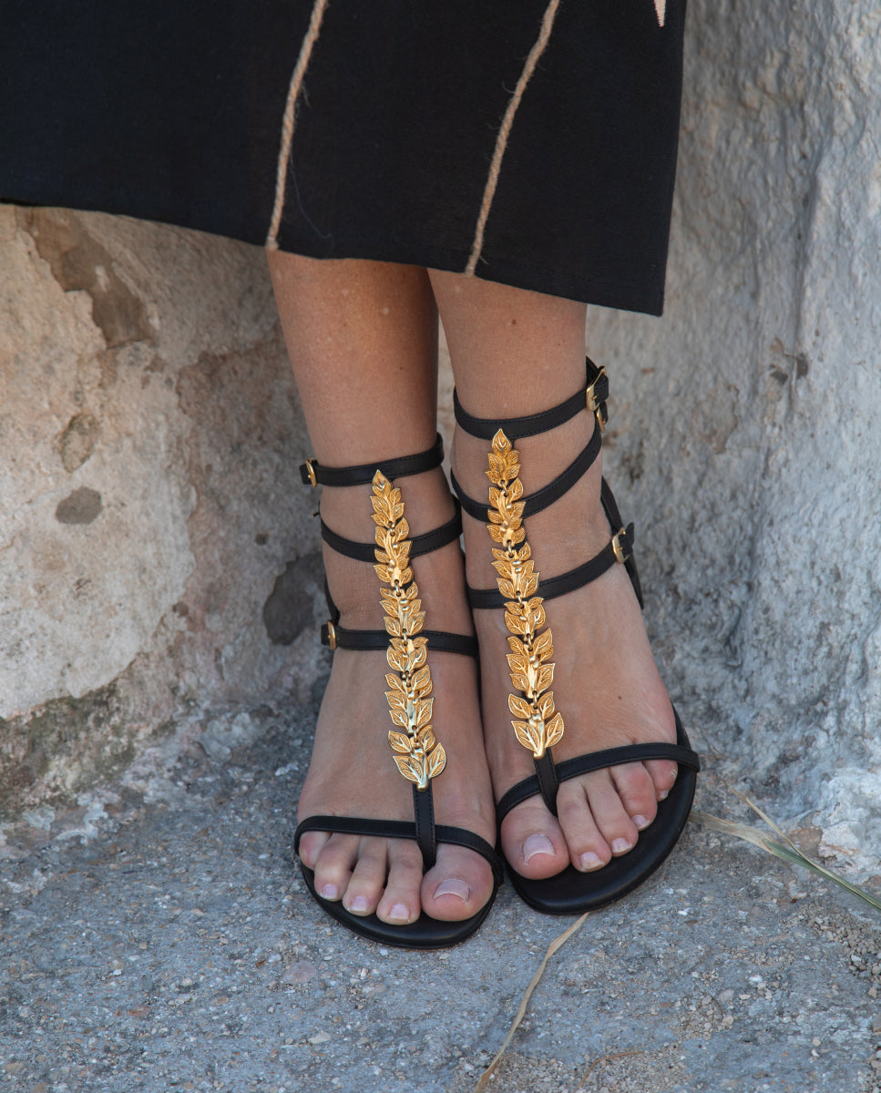 Sandalias Atalanta Tacón Black