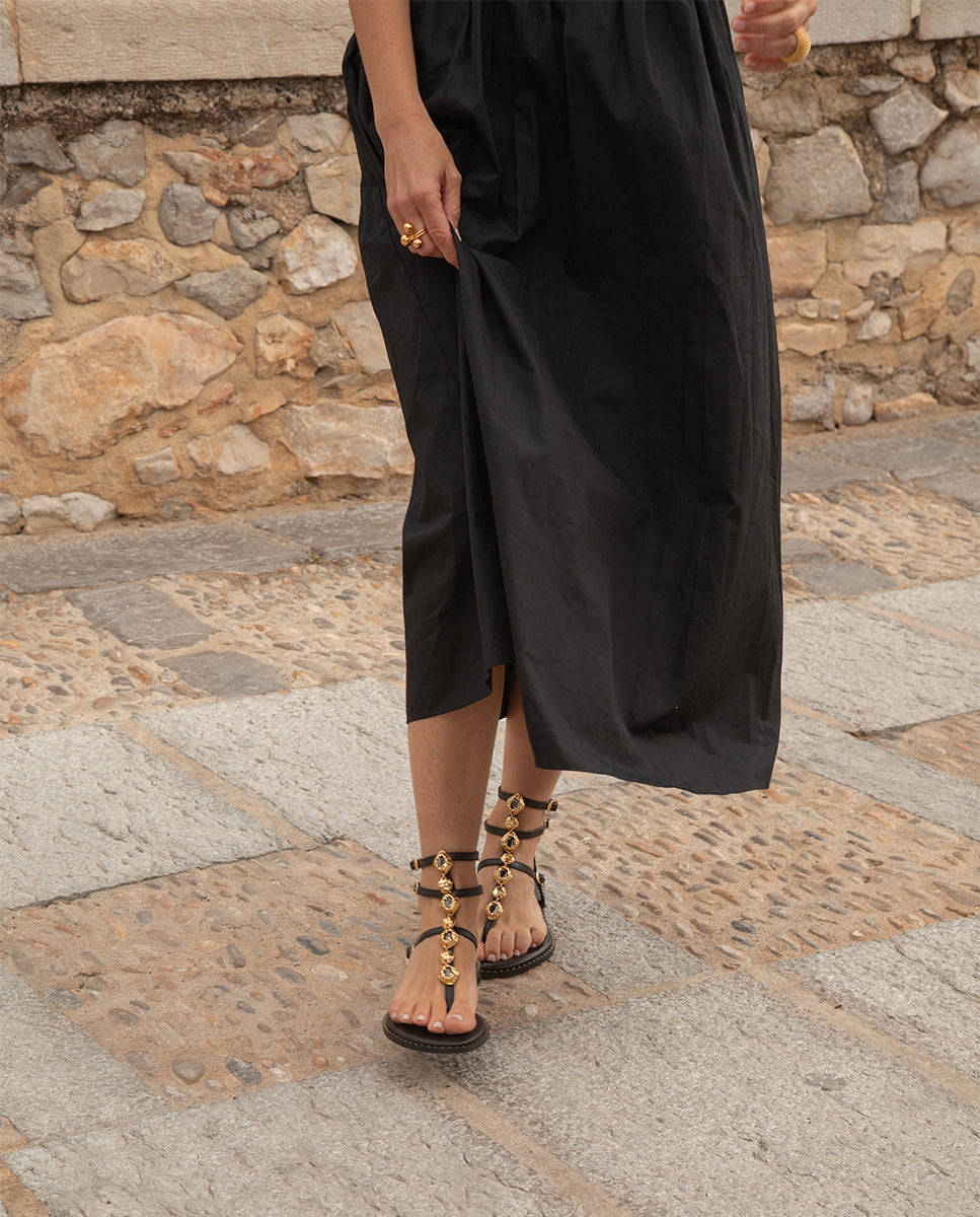 Selene Black Sandals