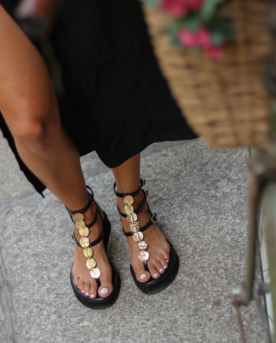 Greek leather sandals | Plaka Natural Platform