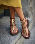 Greek leather sandals | Plaka Natural Platform