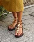 Greek leather sandals | Plaka Natural Platform