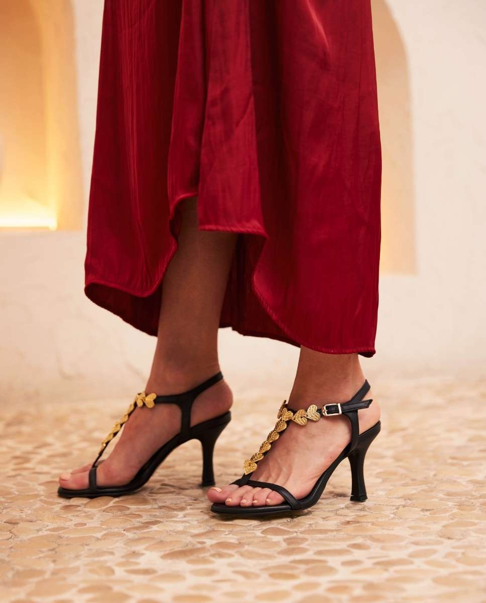 Sandalias Aura Tacón Black