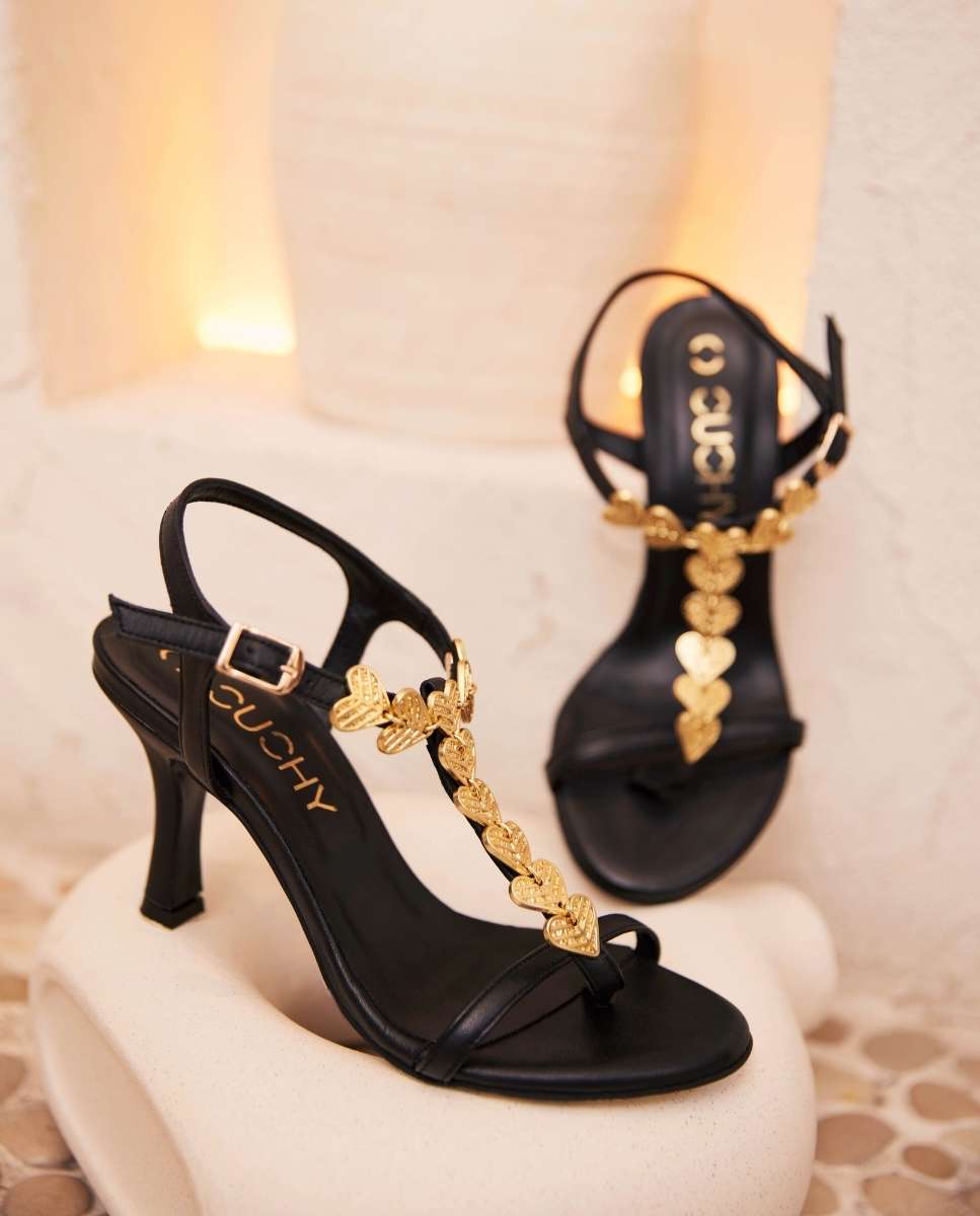 Sandalias Aura Tacón Black
