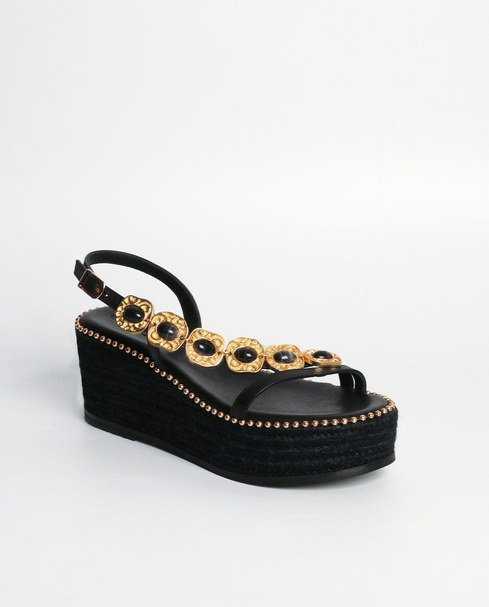 Sandalias Ariadna Cuña Black 7 - cuchy.es