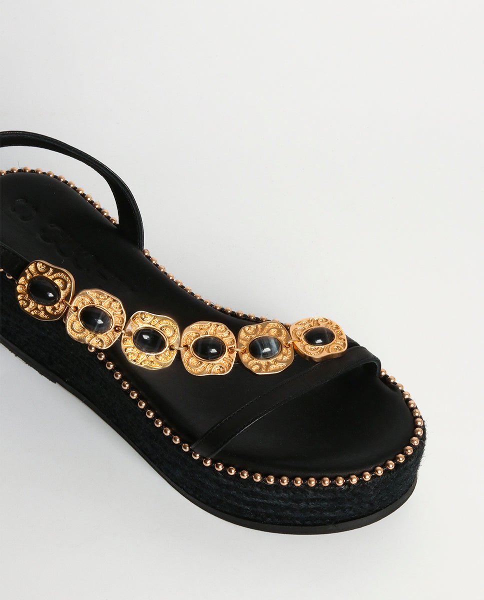Sandalias Ariadna Cuña Black 7 - cuchy.es