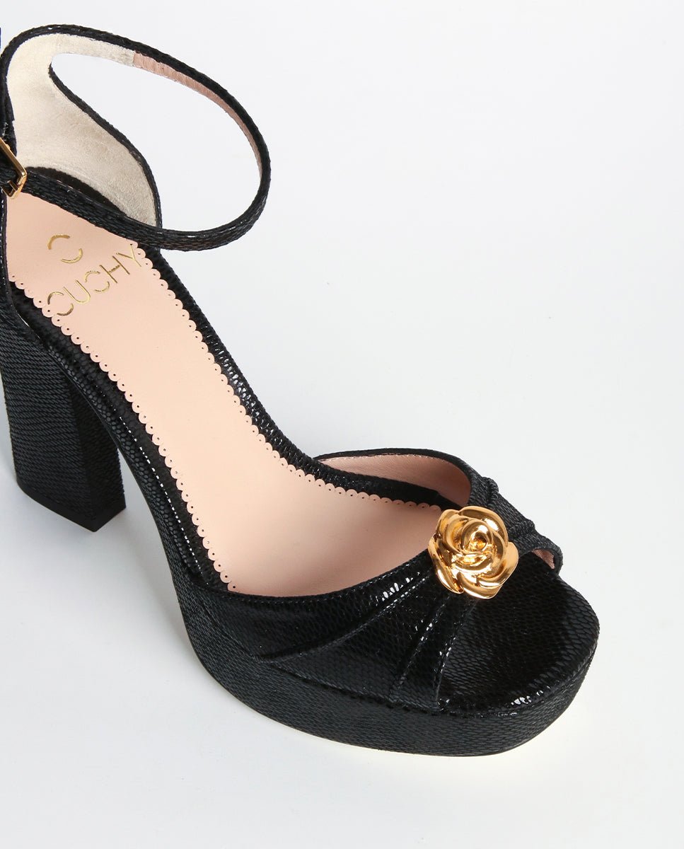 Sandalias de tacón Fátima Black - cuchy.es