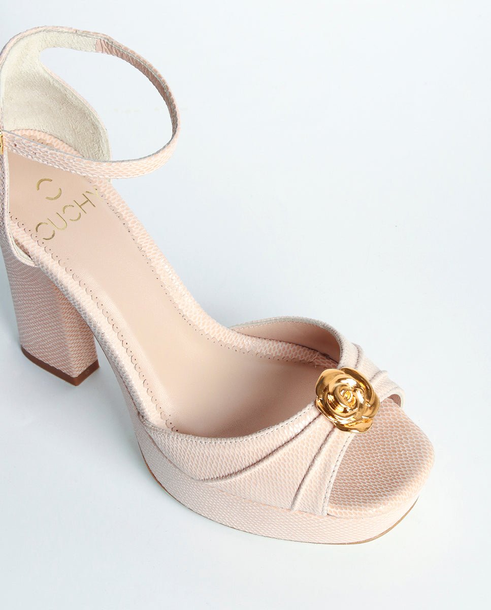Sandalias de tacón Fátima Nude - cuchy.es