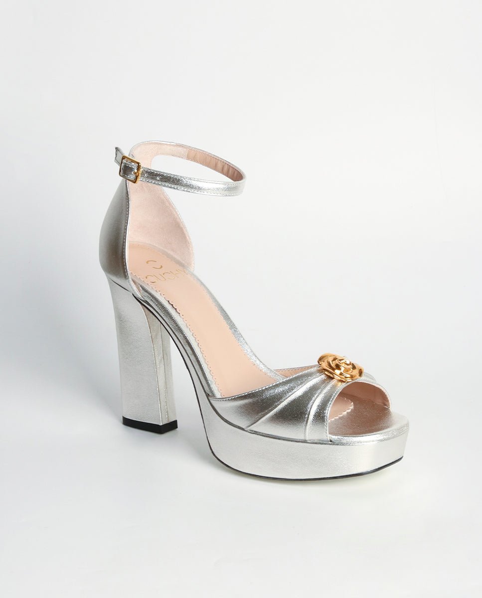 Sandalias de tacón Fátima Silver - cuchy.es