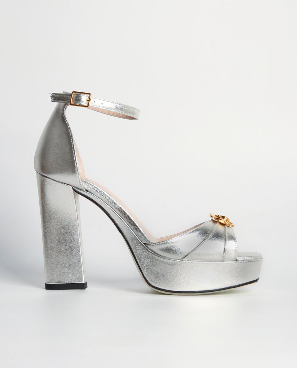 Sandalias de tacón Fátima Silver - cuchy.es