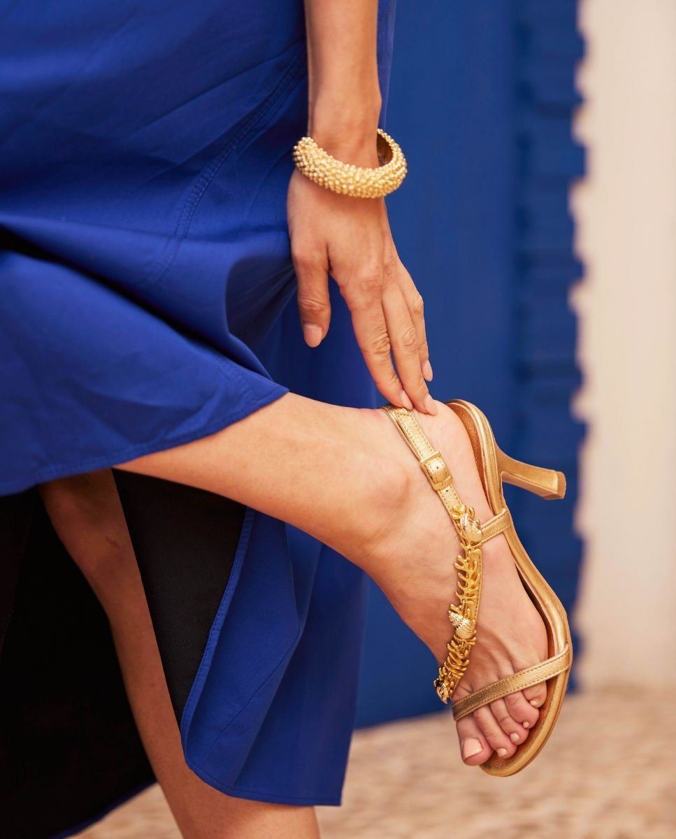 Sandalias de tacón Octavia Gold - cuchy.es