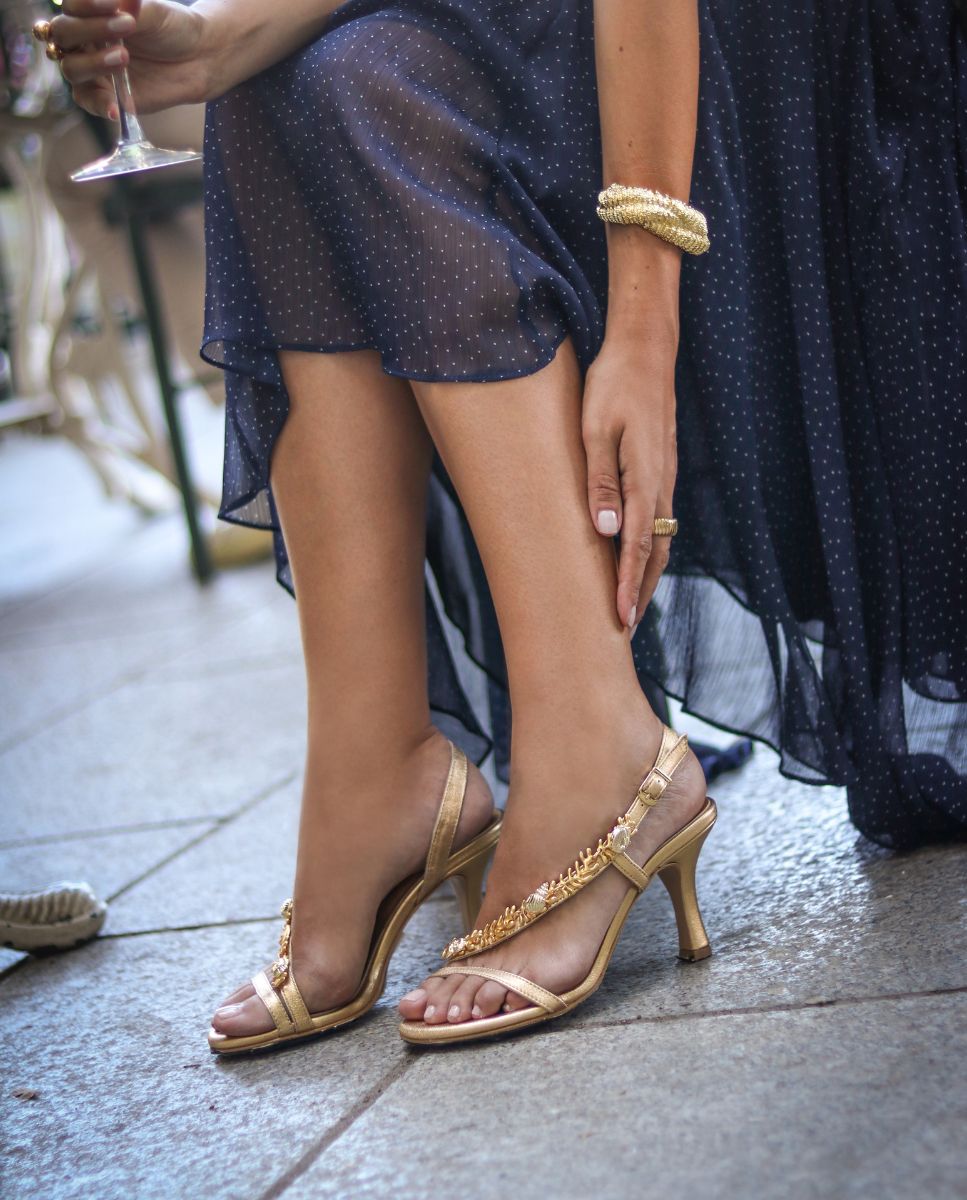 Sandalias de tacón Octavia Gold - cuchy.es