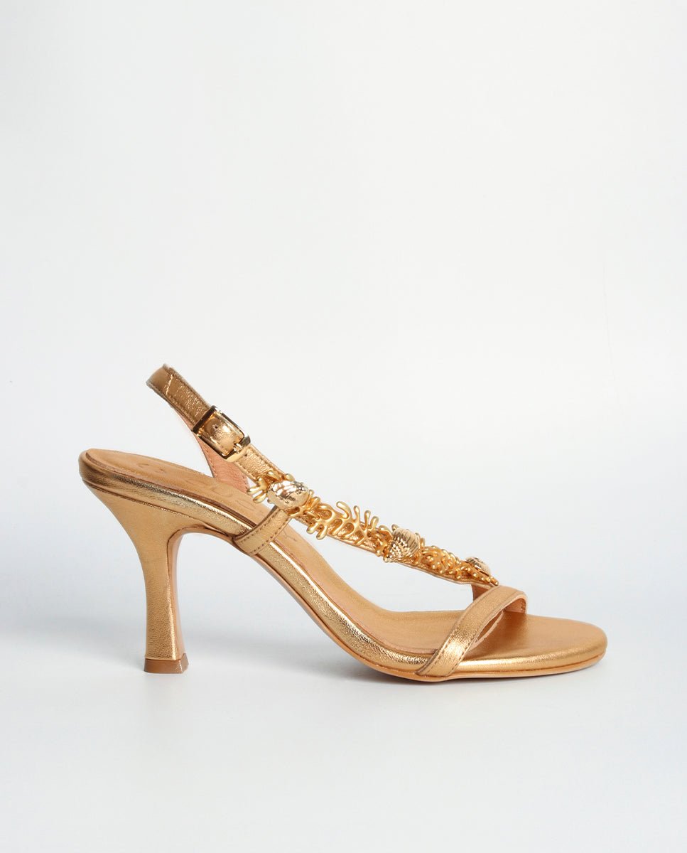 Sandalias de tacón Octavia Gold - cuchy.es