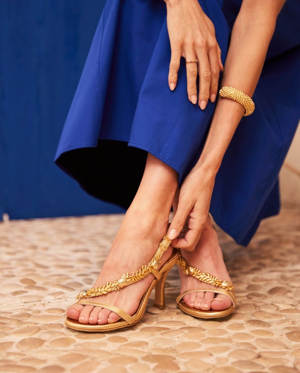 Sandalias de tacón Octavia Gold - cuchy.es