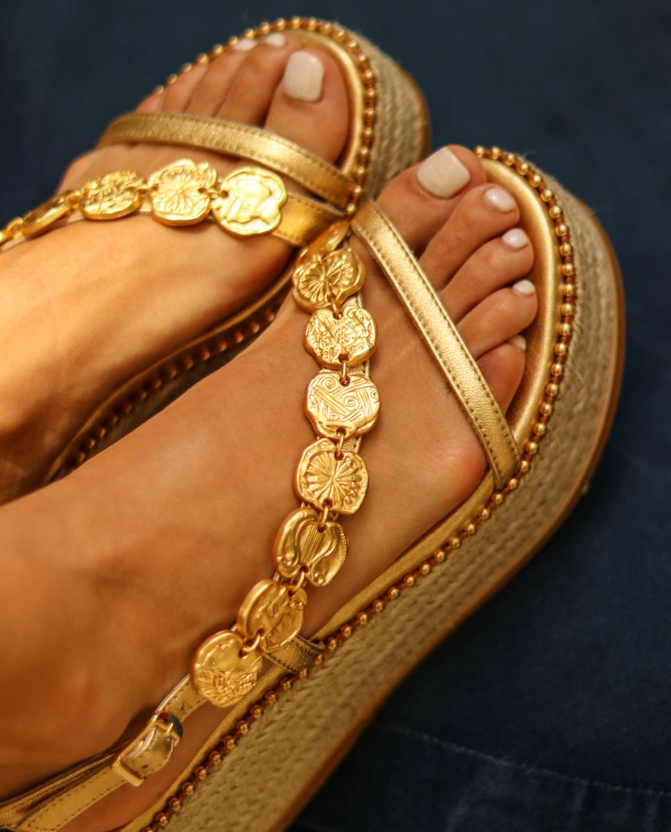 Sandalias Enea Cuña Gold 7 - cuchy.es