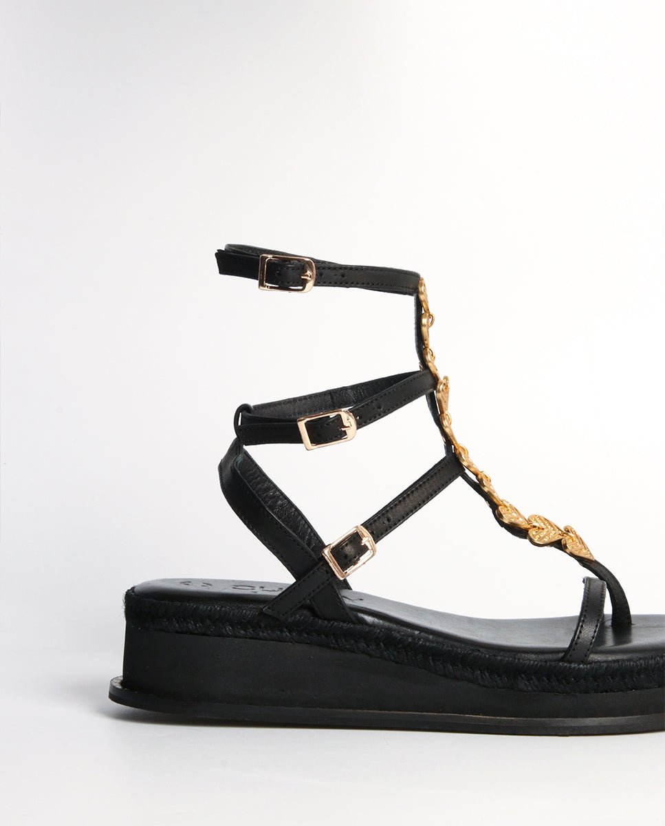 Sandalias Eos Cuña Black 4 - cuchy.es