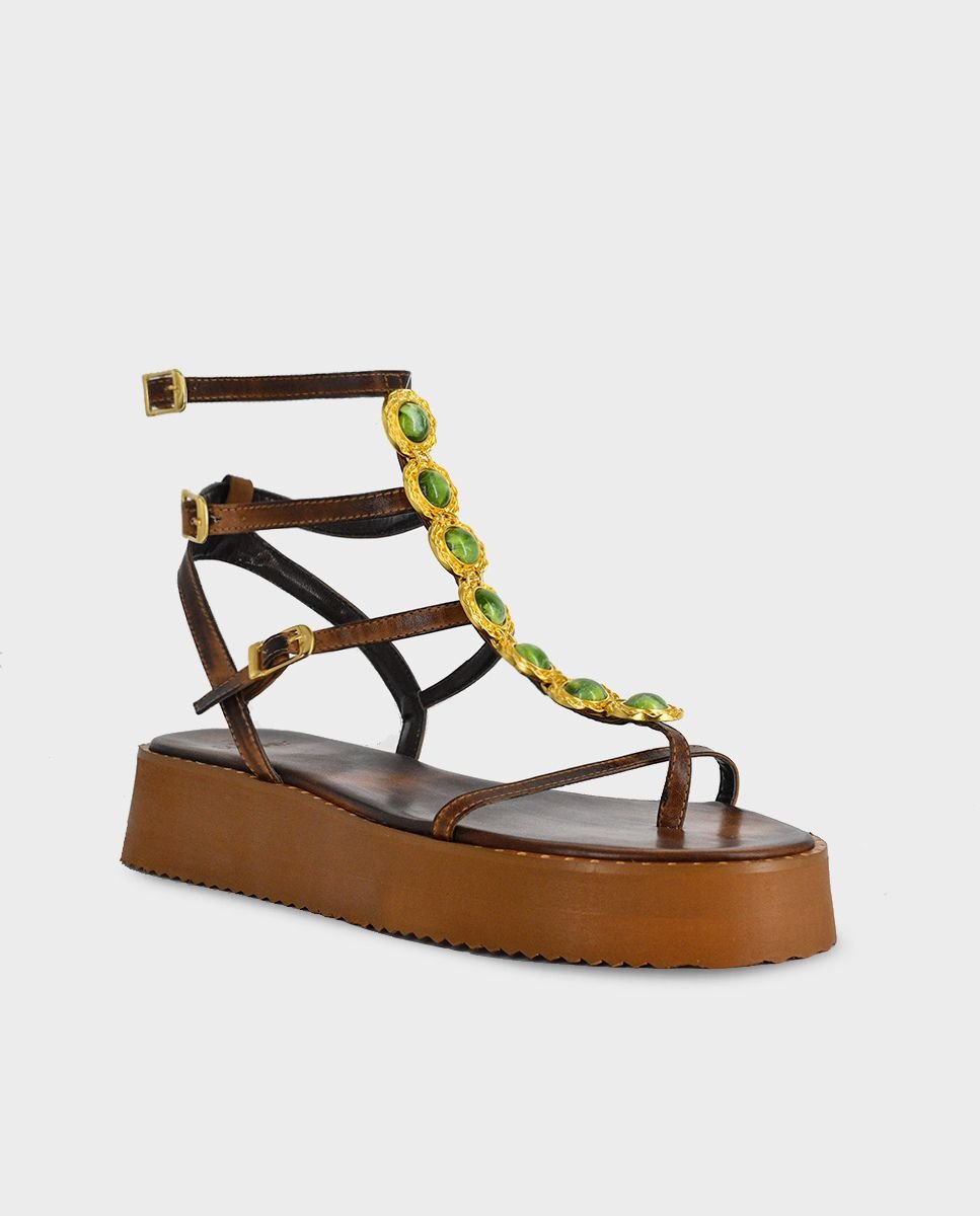 Sandalias Itaca Plataforma Confort Choco - cuchy.es