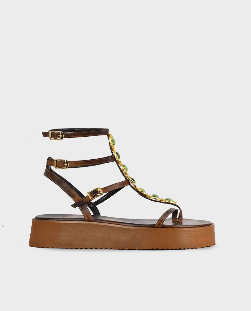 Sandalias Itaca Plataforma Confort Choco - cuchy.es