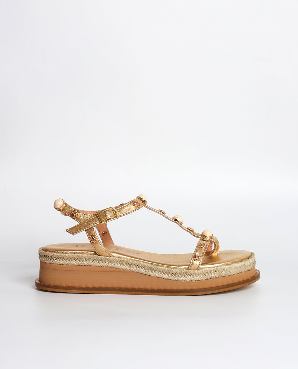 Sandalias Lyra Cuña Gold 4 - cuchy.es