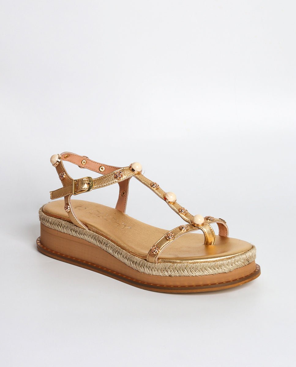 Sandalias Lyra Cuña Gold 4 - cuchy.es