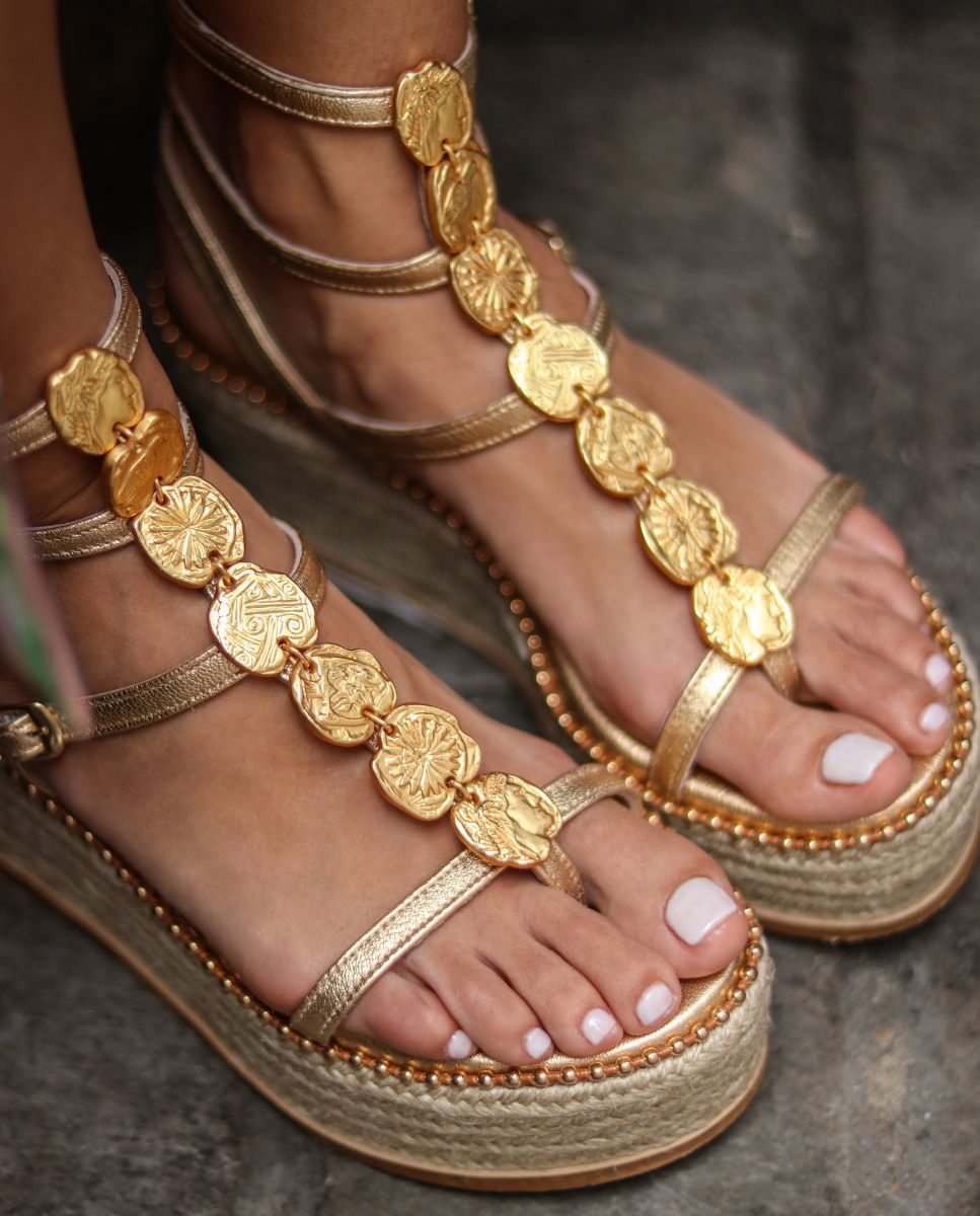 Sandalias Nysa Cuña Gold 7 - cuchy.es