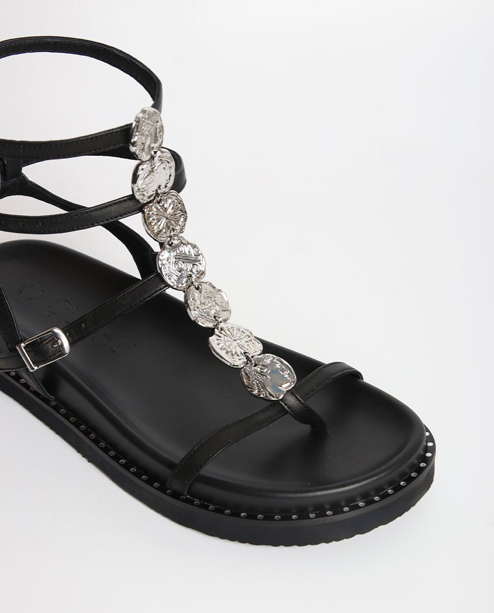 Sandalias Nysa Plataforma BIO Silver Black - cuchy.es