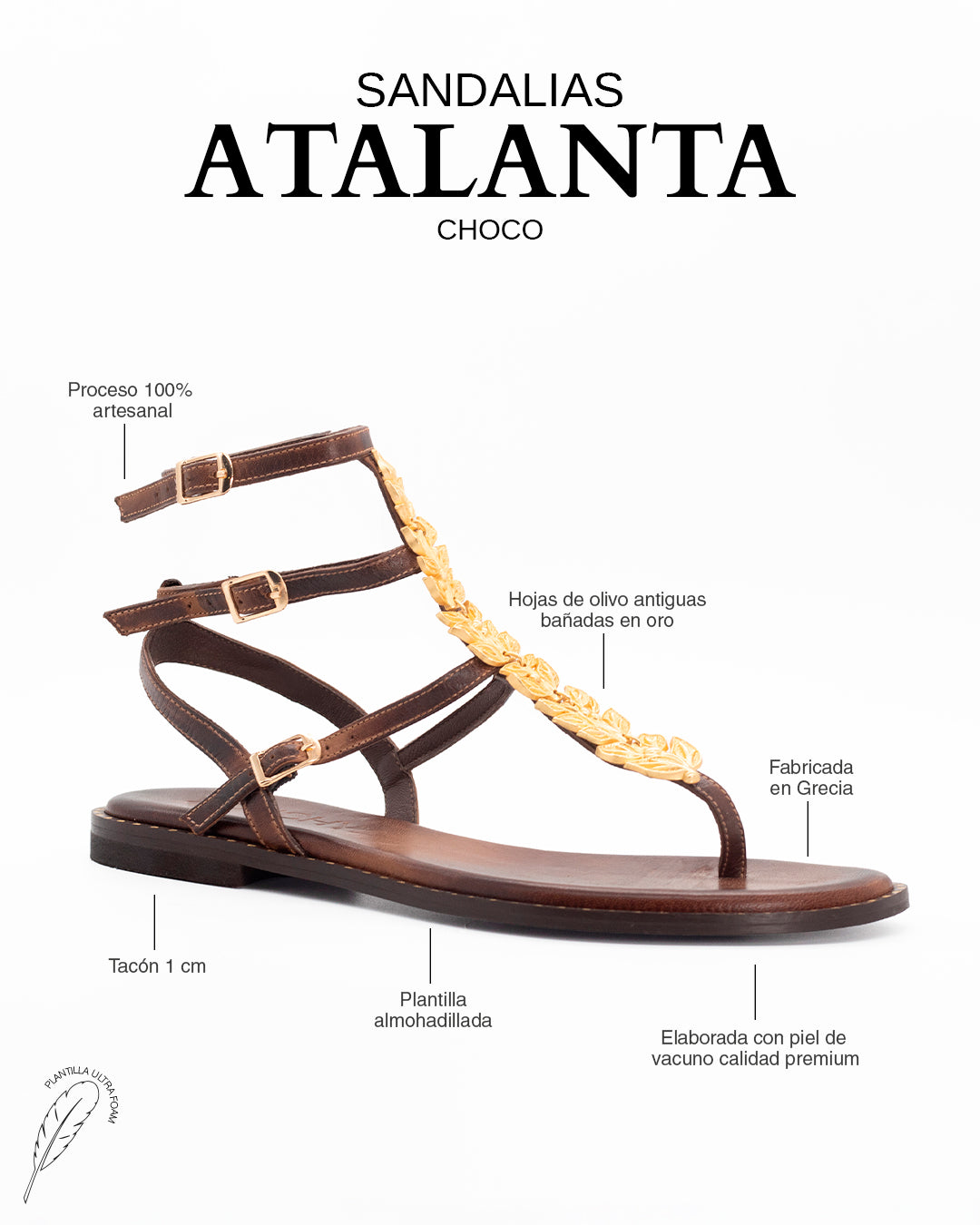 Atalanta Choco Sandals