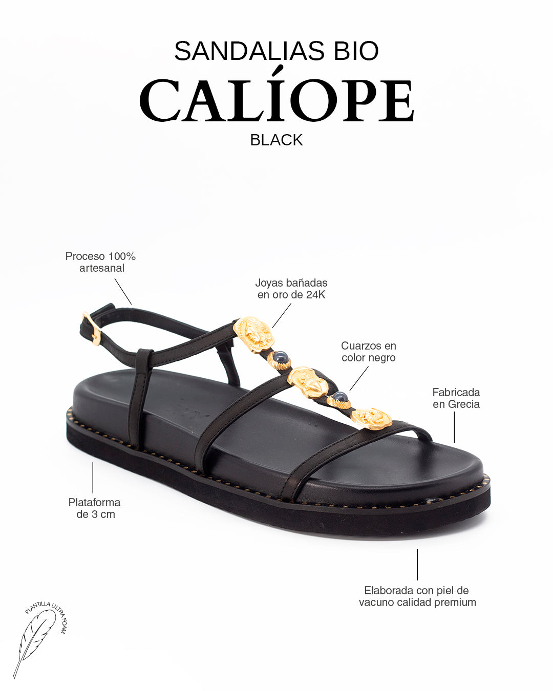 Sandalias Calíope BIO Black
