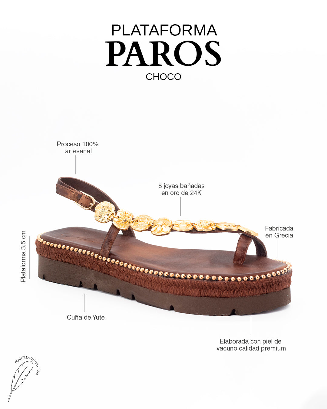 Paros Platform Sandals Chocolate