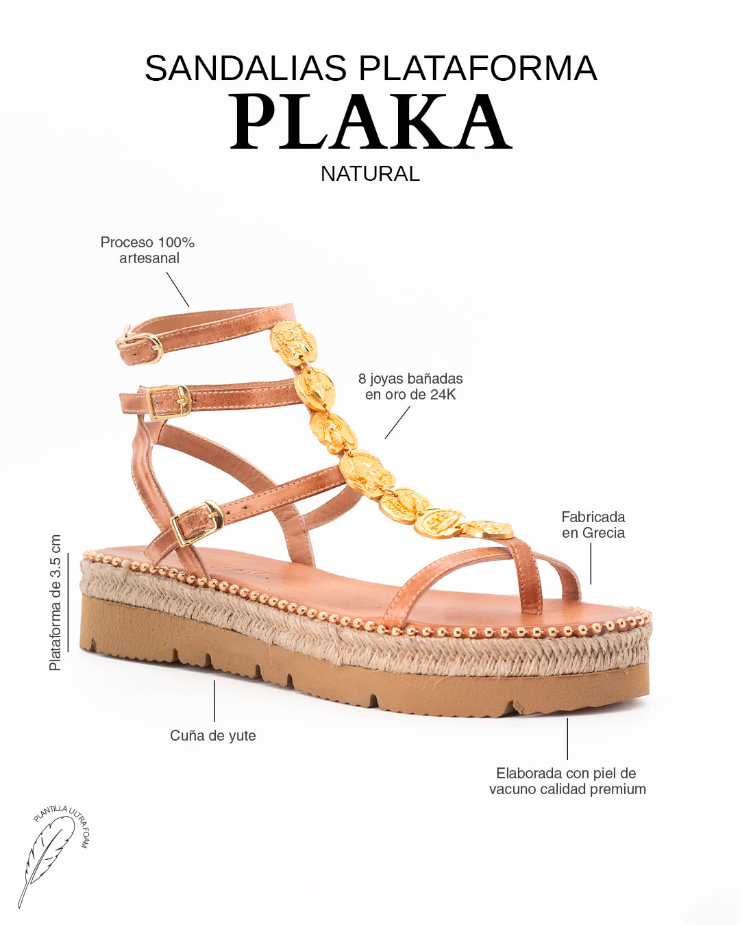 Sandalias Plaka Plataforma Natural
